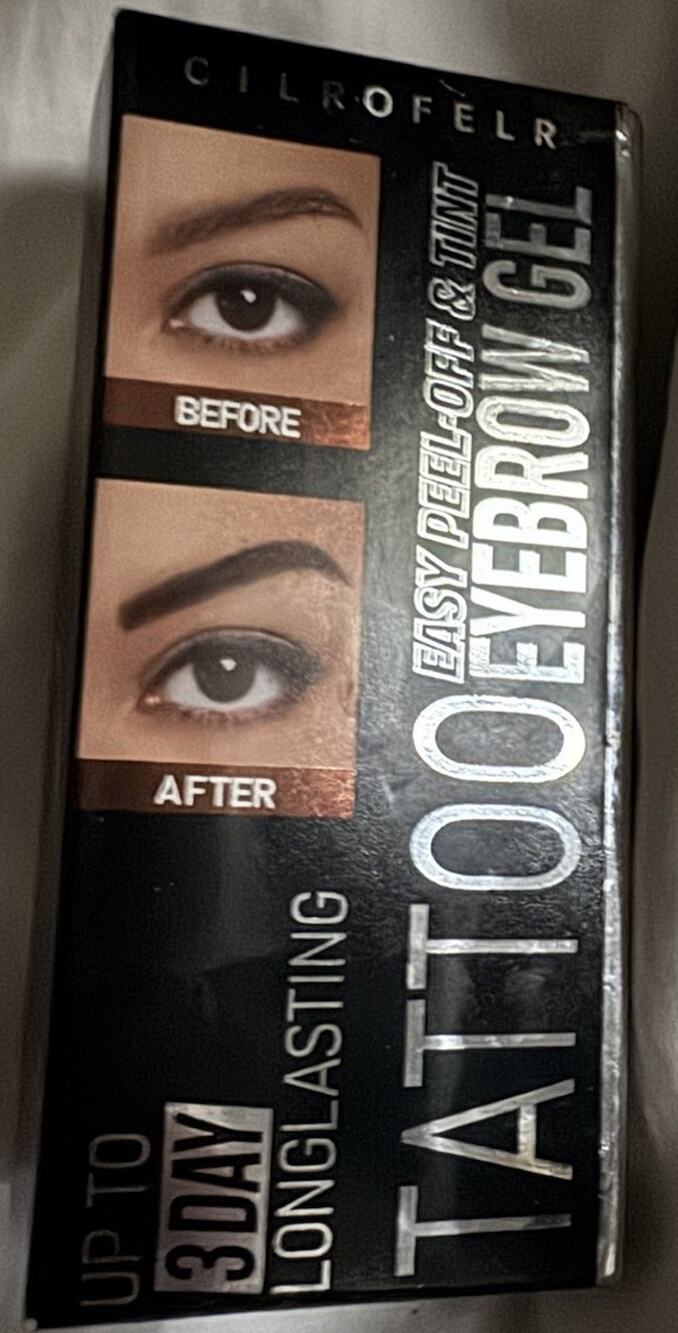 Cilrofel Easy Peel Off Brow Gel Tattoo Eyebrow Tint Brown Sealed New Lasting
